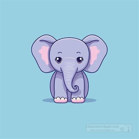 Elephant Clipart-cute pink and purple standing baby elephant clip art