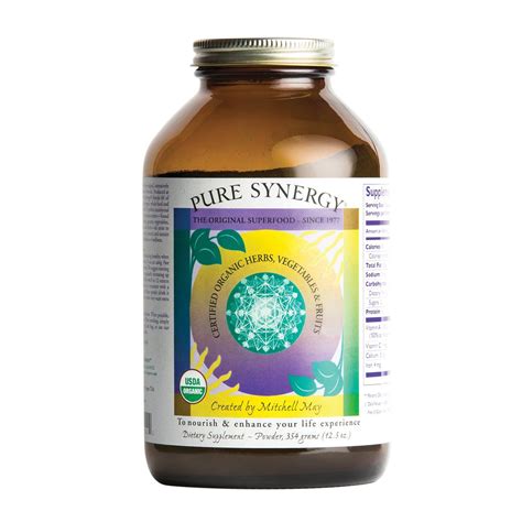 Pure Synergy USDA Organic Green Superfood 12.5 oz Powder 60 Greens Veggies Herbs for Energy and ...