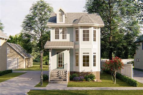 Plan 62557DJ: Narrow Lot Townhouse | Sims house design, Narrow lot ...