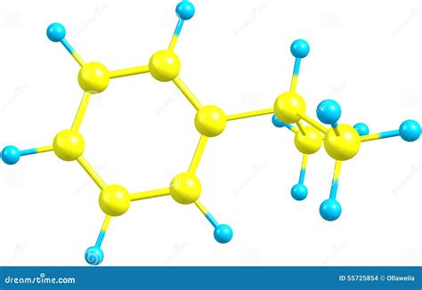 Cumene Molecule Isolated On White Stock Illustration - Image: 55725854