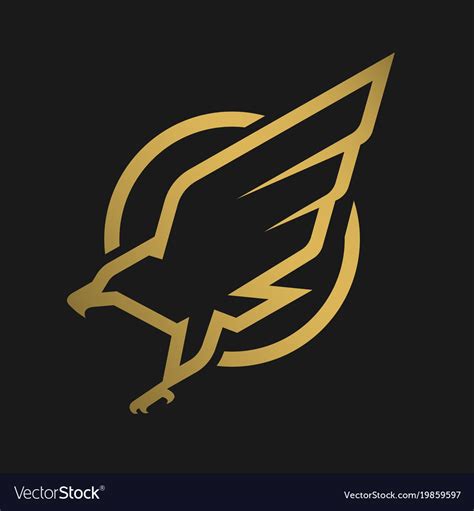 Eagle logo emblem on a dark background Royalty Free Vector