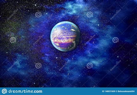 Exoplanet in deep space. stock image. Image of system - 148031609