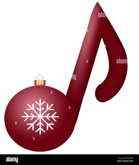 Musical note made of Christmas ornament is in this Christmas holiday illustration about ...