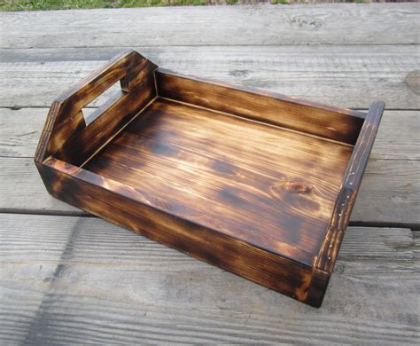 Wood Serving Tray Rustic Kitchen Lodge Decor Country