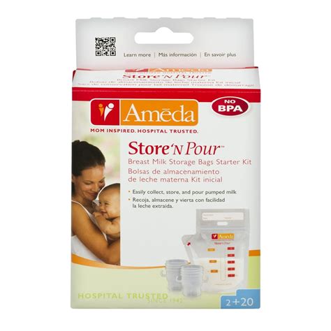 Ameda Store 'N Pour Breast Milk Storage Bags Starter Kit, 1.0 KIT ...