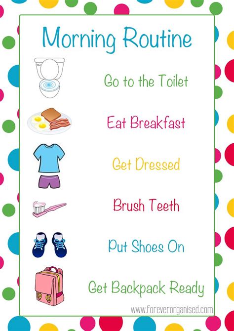 Forever Organised: Morning and Bedtime Routines for Kids | Chores for kids, Charts for kids ...