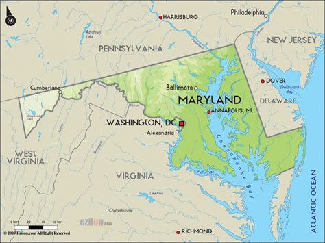 Map of Maryland - TravelsFinders.Com