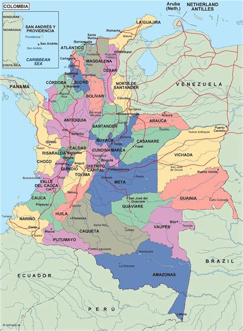 colombia political map | Order and download colombia political map