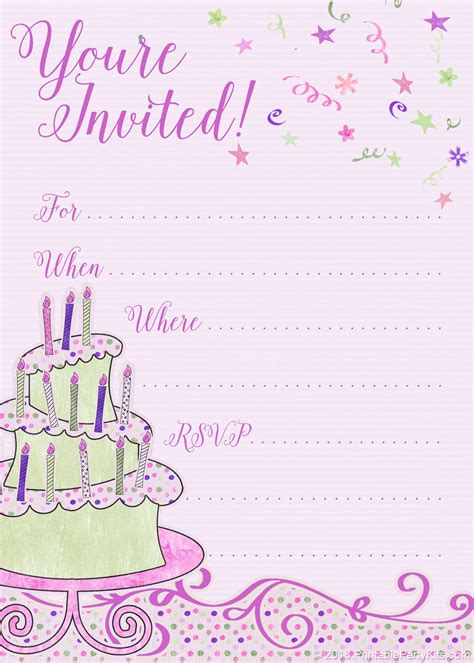 Birthday Party Invitations Printable - Printable Word Searches