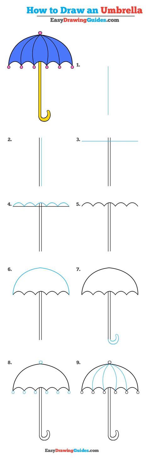 How to Draw Umbrella - Really Easy Drawing Tutorial