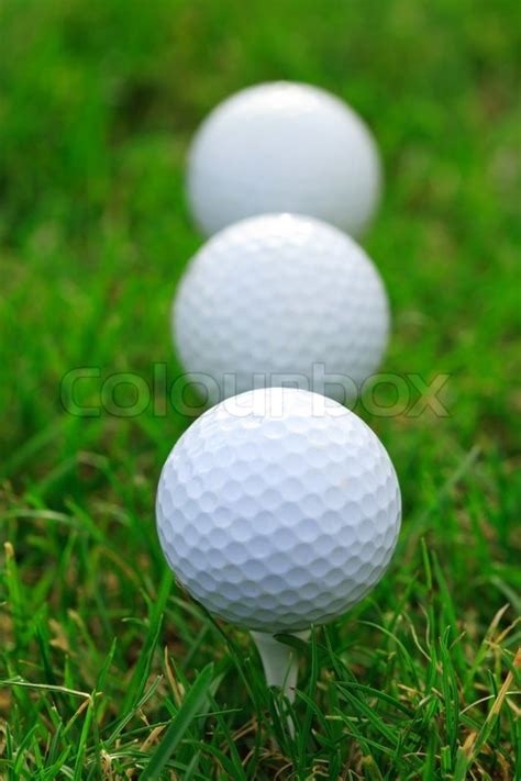 Golf club - 3 balls on the green | Stock image | Colourbox