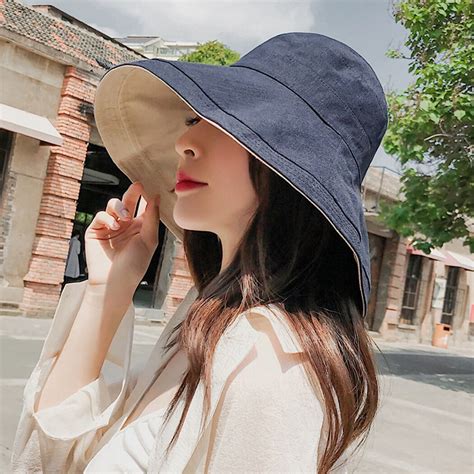 Outdoor Plain Cot Linen Bucket Hats Wide Brim Casual Fisherman Hat Lad – oePPeo - Master of Caps ...