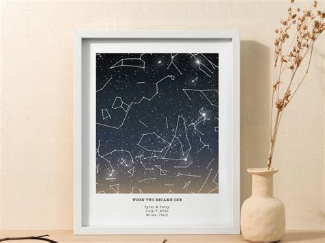 Custom Star Map Frame by Date Night Sky Constellation Map - Etsy