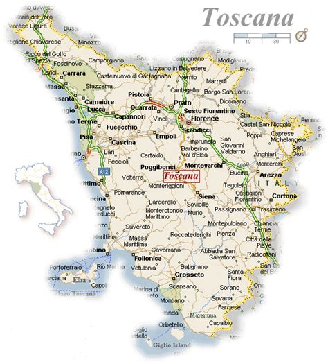 Mapa de Toscana