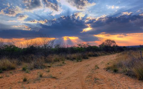 South Africa, Namibia, sunset landscape, clouds, desert wallpaper ...