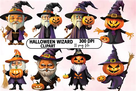 Halloween Wizard Watercolor Clipart Graphic by Ls Creative · Creative ...