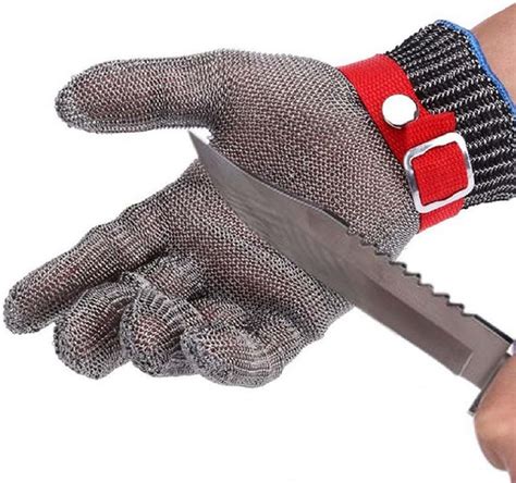 Cut Resistant Gloves Stainless Steel Chain Mail Gloves Butcher Gloves Cut Proof: Amazon.com ...