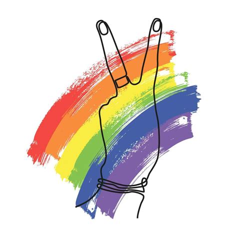 Hand draw LGBT pride flag in vector format. Rainbow flag with word ...