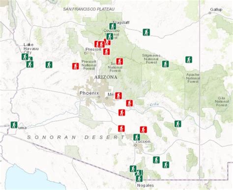 Map of Arizona State Parks Including Parks Pass Info