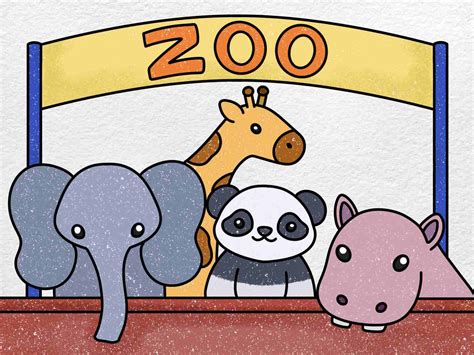 Top 153+ zoo drawing with colour - vietkidsiq.edu.vn