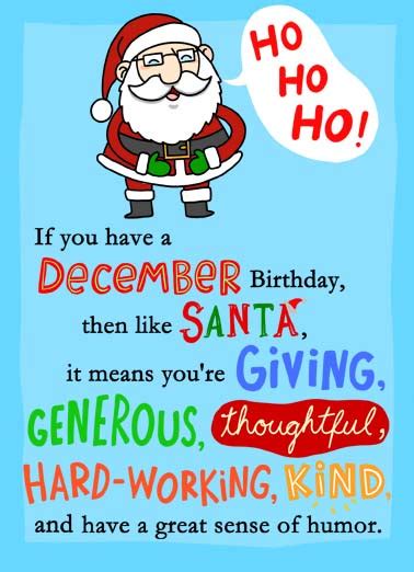 December Birthday Cards, Funny Cards - Free postage included