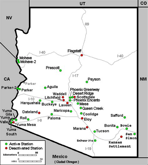 Map of Arizona : AZMET Stations