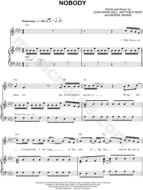 Casting Crowns "Nobody" Sheet Music in Ab Major (transposable ...