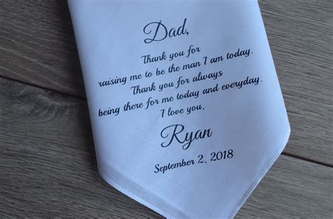 The groom's dad personalized handkerchief father of the | Etsy | Groom handkerchief ...