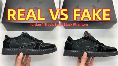 Real vs Fake Travis Scott Air Jordan 1 Black Phantom from Suplook - YouTube