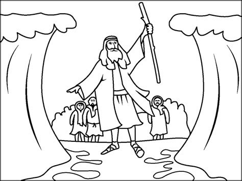 Moses Parting The Red Sea Coloring Page New Moses Crossing The Red Sea ...