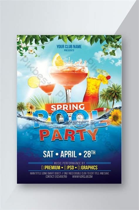 Spring Pool Party Flyer Template | PSD Free Download - Pikbest