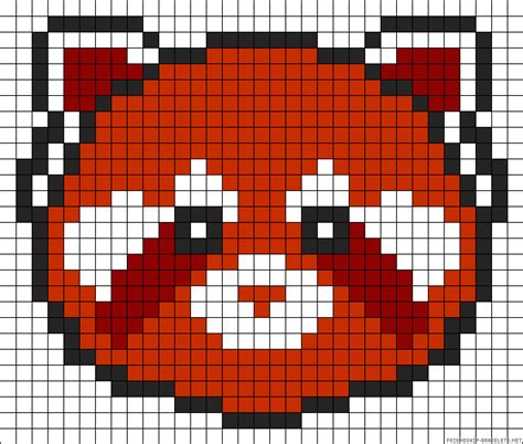 Red panda bear perler bead pattern | FREE Hama Perler Bead Patterns / Cross Stitch Charts ...