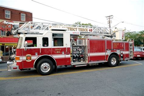 A Fire Department Aerial Ladder Fire Truck Editorial Photo - Image of ...