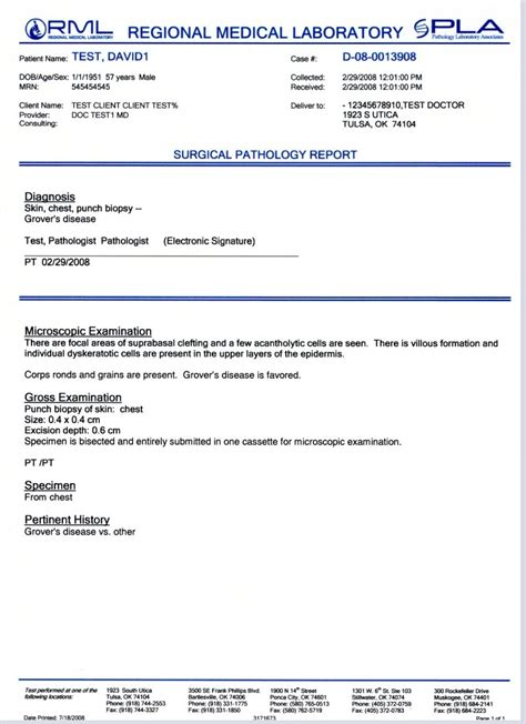 PATHOLOGY REPORT EXAMPLES | LABCORP OKLAHOMA INC.