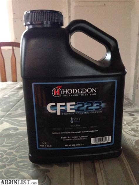 ARMSLIST - For Sale: Hodgdon CFE 223 reloading powder 8lb sealed