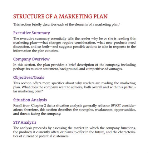 Marketing Plan Outline Example