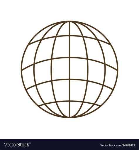 Earth globe with parallels and meridians isolated Vector Image