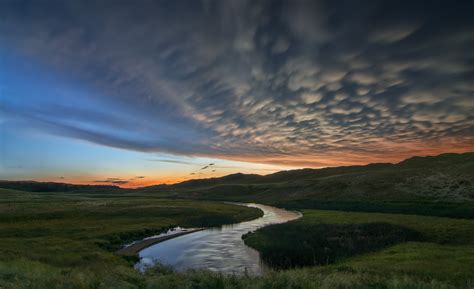 River and green grass field, sky, clouds, landscape, river HD wallpaper ...