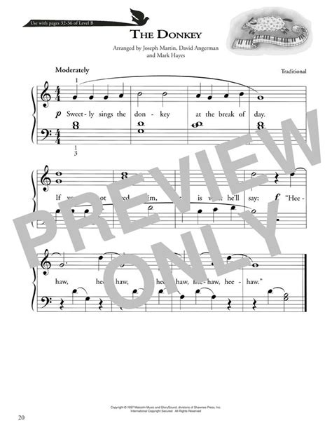 Traditional The Donkey Sheet Music Notes, Chords | Sheet music, Music notes, Sheet music notes