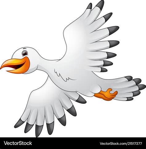 Cartoon seagulls flying Royalty Free Vector Image