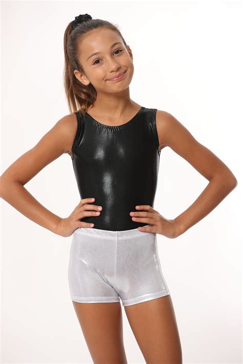 White Shiny Gym Short || Foxy's Leotards Made in the USA – Foxy’s