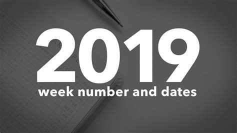 2019 Calendar Week Numbers and Dates - List of National Days