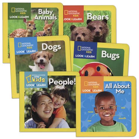 National Geographic Look and Learn About Animals and People Board Books - Set of 6