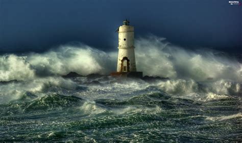 rough, Lighthouse, maritime, sea - Beautiful views wallpapers: 2560x1515