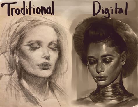 Digital vs. Traditional (pencil) by Vetyr on DeviantArt