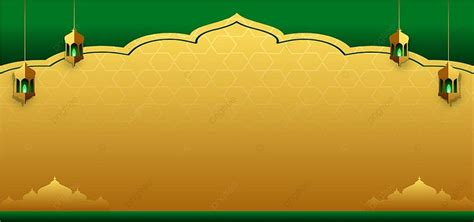 Islamic Background Banner in Green Color