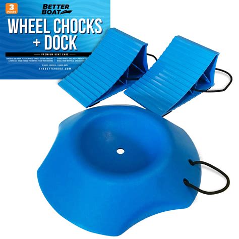 Buy 2 Trailer Wheel Chocks with Rope and Wheel Dock for Boat Trailer ...