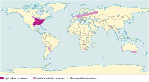 Tornadoes around the world - World in maps