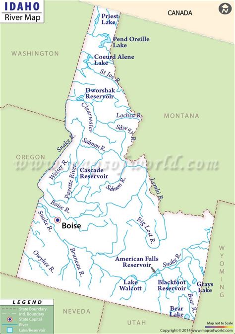 Idaho Map | Canada lakes, Map, Idaho