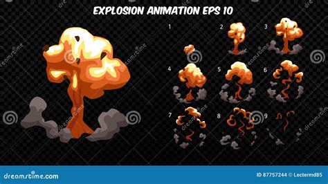 Explosion Frames For Animation Vector Illustration | CartoonDealer.com ...